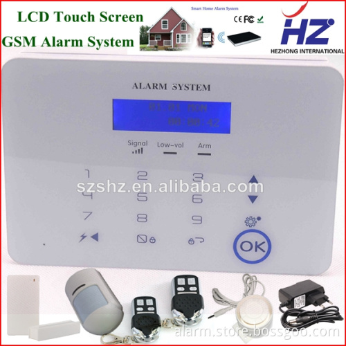 Touch keypad LCD display GSM 315MHZ/433MHZ for option wireless home alarm